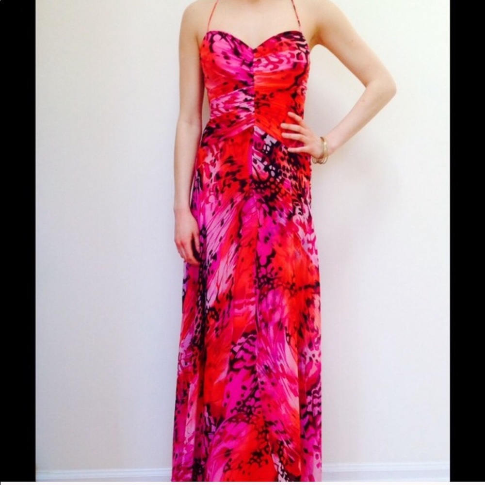 Alex & Eve Criss cross low back gown